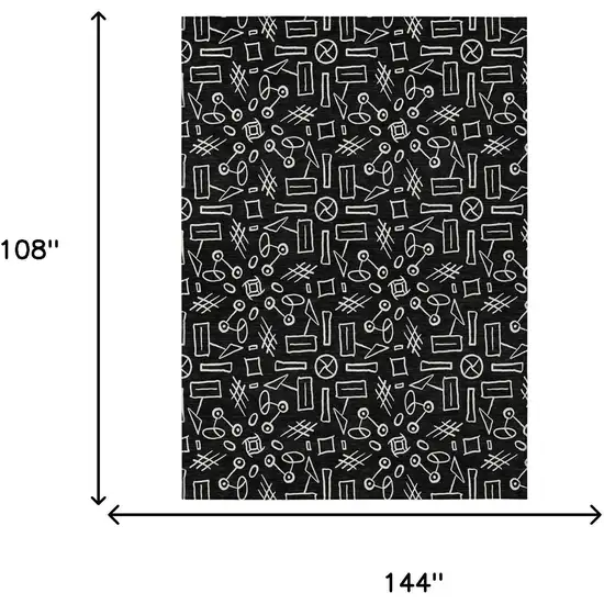 Black And White Geometric Washable Indoor Outdoor Area Rug Photo 5