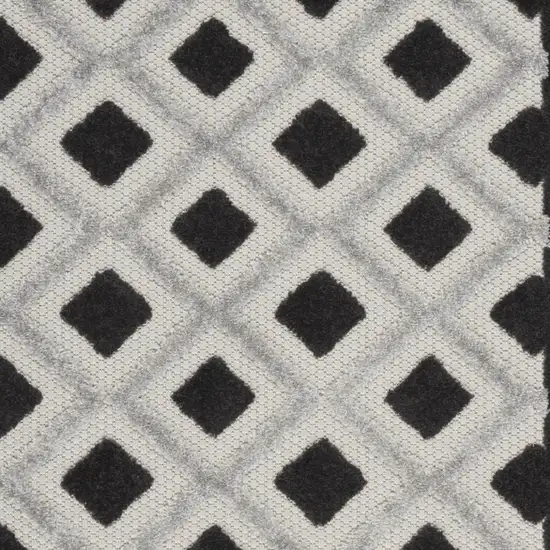 Black And White Gingham Non Skid Indoor Outdoor Area Rug Photo 5
