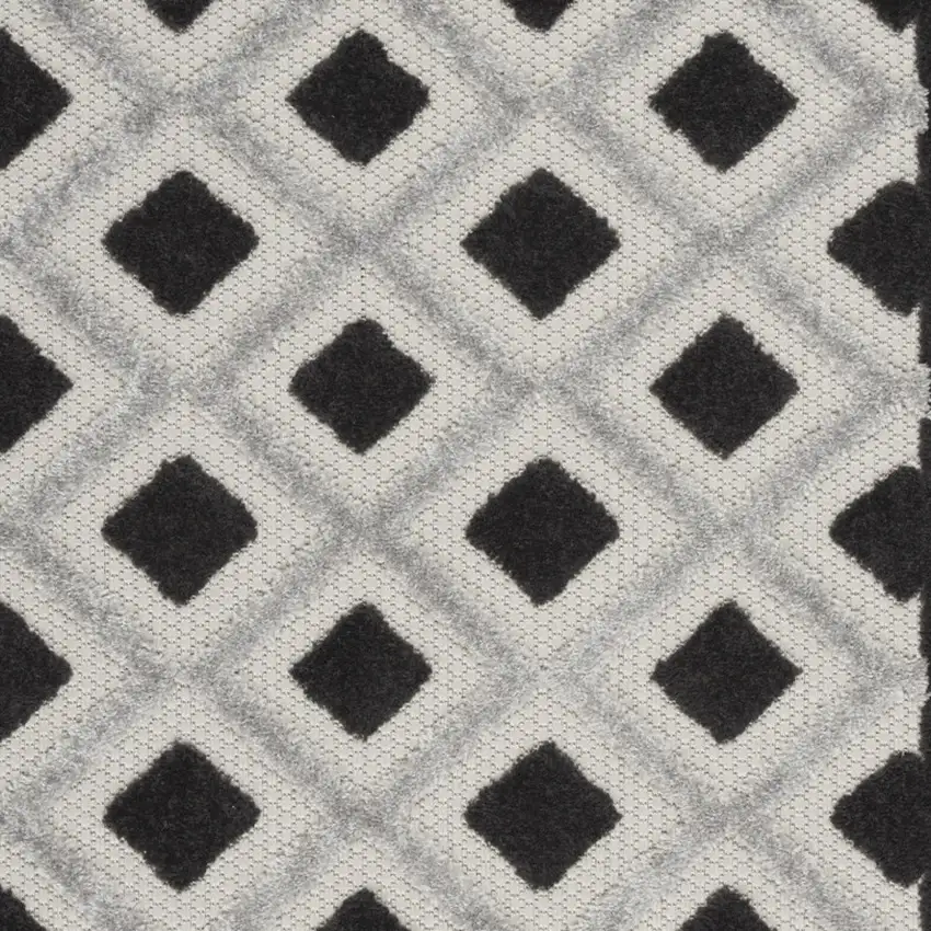Black And White Gingham Non Skid Indoor Outdoor Area Rug Photo 5