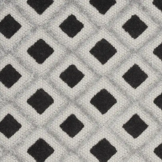 Black And White Gingham Non Skid Indoor Outdoor Area Rug Photo 3