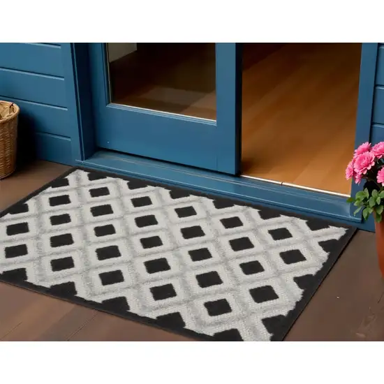 Black And White Indoor Outdoor Area Rug Photo 2