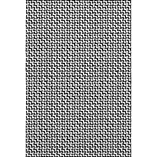 Black And White Houndstooth Washable Area Rug With UV Protection Photo 2