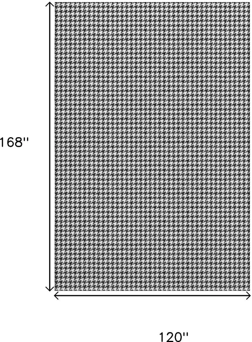Black And White Houndstooth Washable Area Rug With UV Protection Photo 3