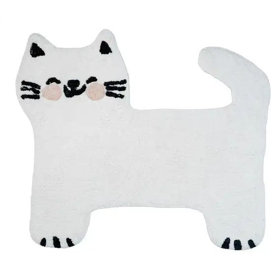Black And White Kitty Cat Youthful Washable Area Rug Photo 1