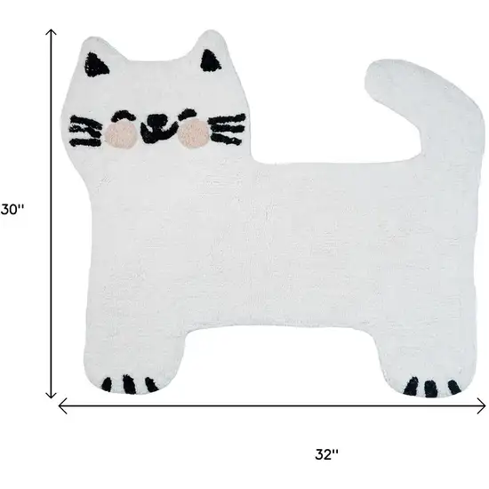 Black And White Kitty Cat Youthful Washable Area Rug Photo 5