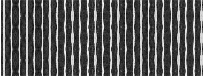 Black And White Modern Stripe Printed Vinyl Area Rug with UV Protection Photo 1