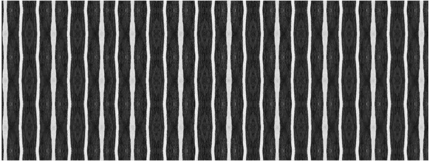 Black And White Modern Stripe Printed Vinyl Area Rug with UV Protection Photo 2