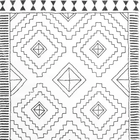 Black And White Moroccan Washable Area Rug Photo 4