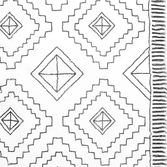 Black And White Moroccan Washable Area Rug Photo 3
