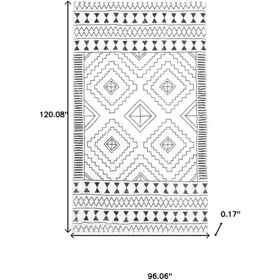 Black And White Moroccan Washable Area Rug Photo 9