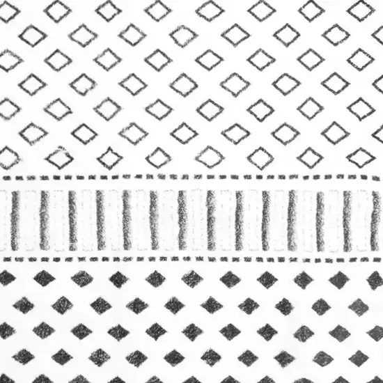 Black And White Moroccan Washable Area Rug Photo 8