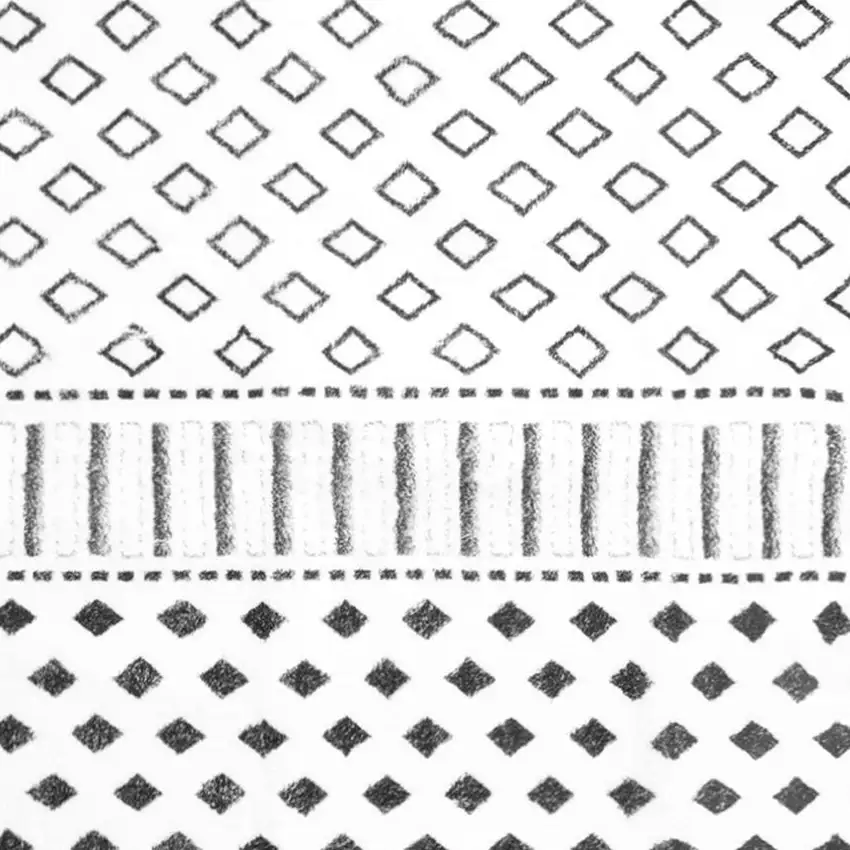 Black And White Moroccan Washable Area Rug Photo 8