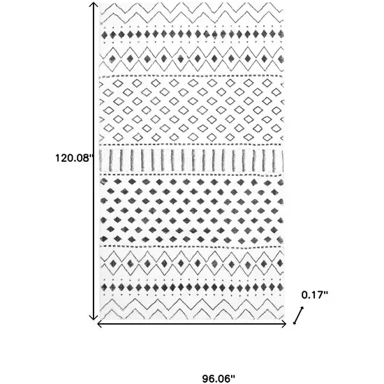 Black And White Moroccan Washable Area Rug Photo 9