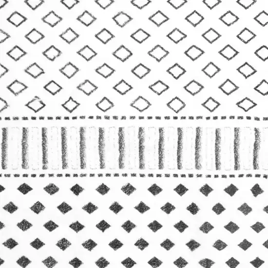 Black And White Moroccan Washable Area Rug Photo 4