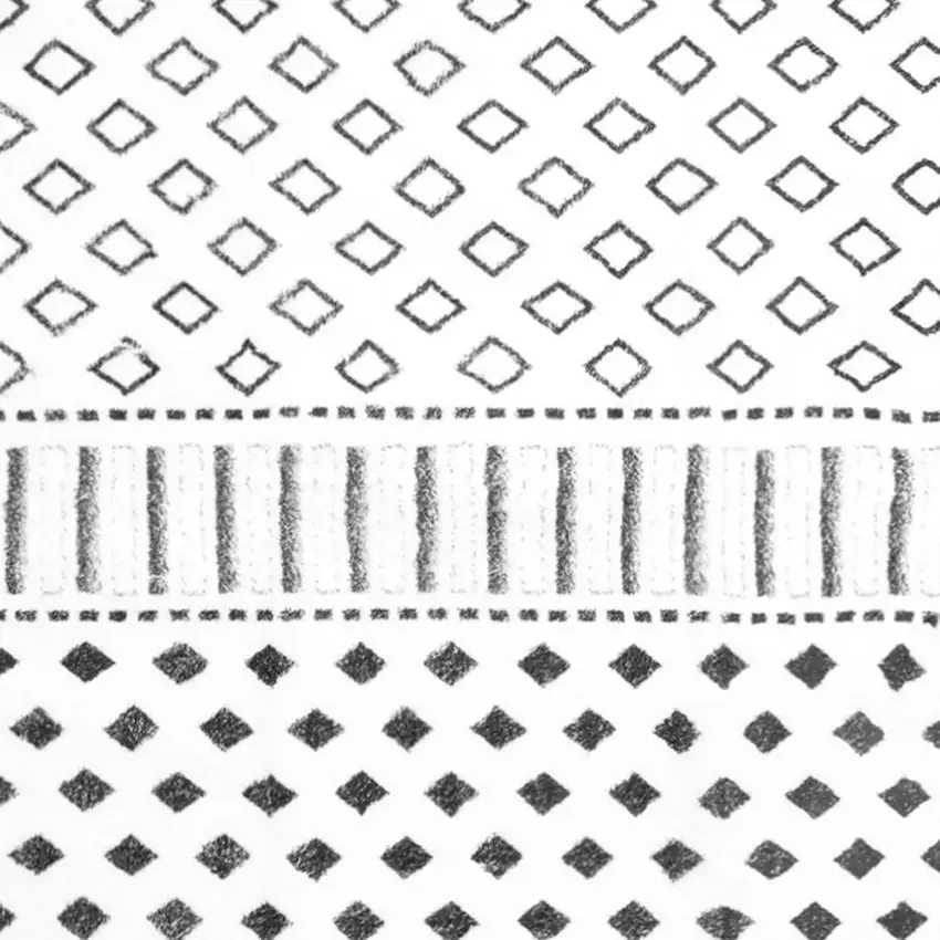 Black And White Moroccan Washable Area Rug Photo 4