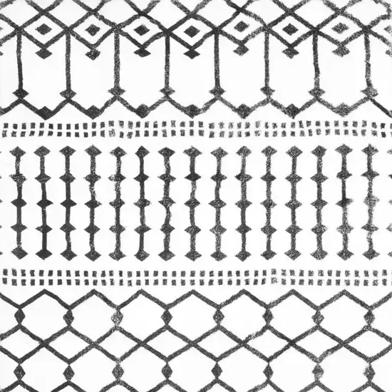 Black And White Moroccan Washable Area Rug Photo 4
