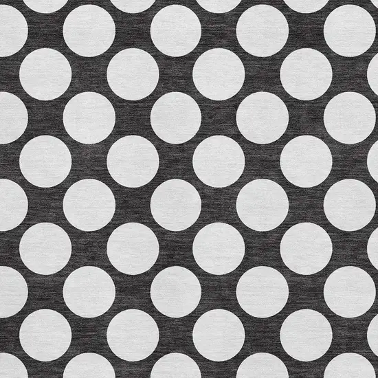 Black And White Polka Dot Washable Area Rug With UV Protection Photo 3