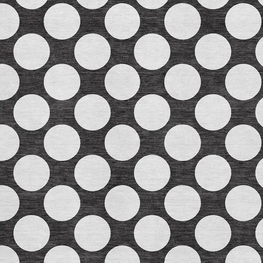 Black And White Polka Dot Washable Area Rug With UV Protection Photo 3