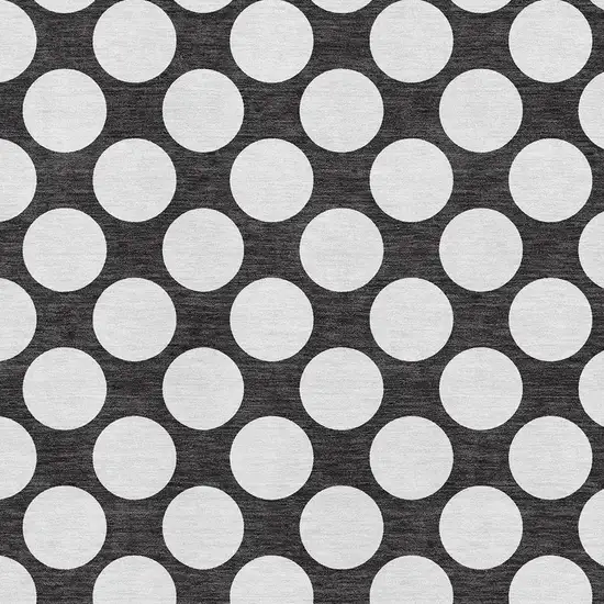 Black And White Polka Dot Washable Area Rug With UV Protection Photo 3