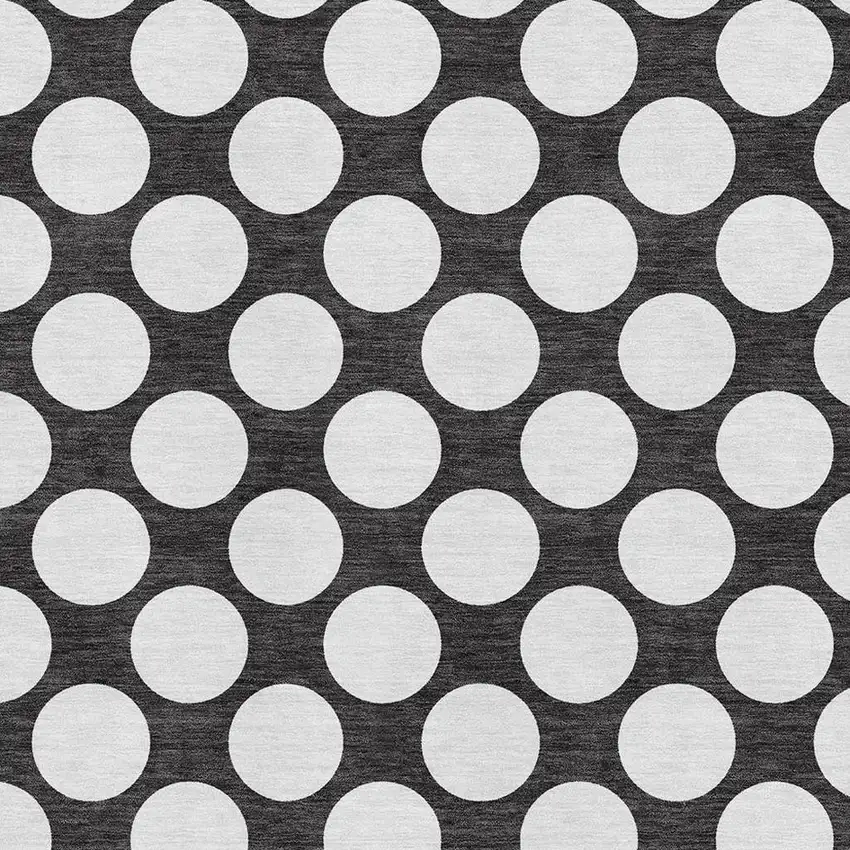 Black And White Polka Dot Washable Area Rug With UV Protection Photo 3
