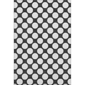 Photo of Black And White Polka Dot Washable Area Rug With UV Protection