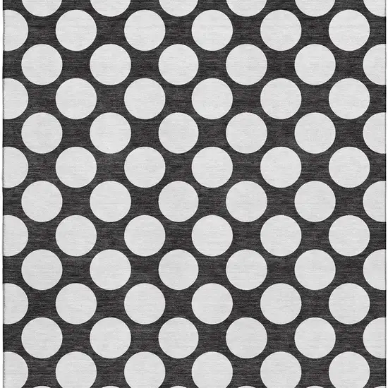 Black And White Polka Dot Washable Area Rug With UV Protection Photo 3