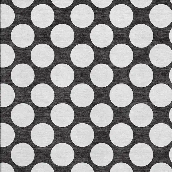 Black And White Polka Dot Washable Area Rug With UV Protection Photo 3