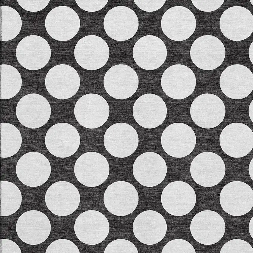 Black And White Polka Dot Washable Area Rug With UV Protection Photo 3