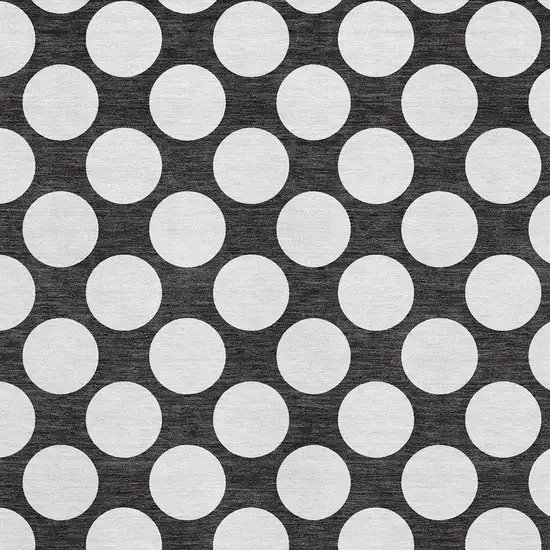 Black And White Polka Dot Washable Area Rug With UV Protection Photo 3