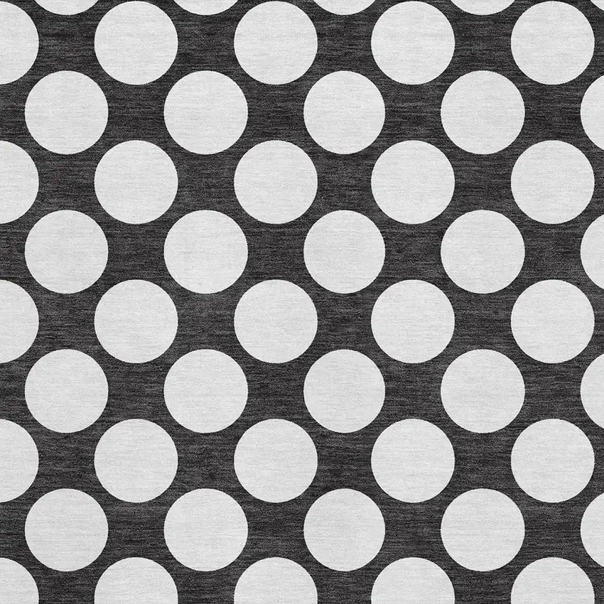 Black And White Polka Dot Washable Area Rug With UV Protection Photo 3