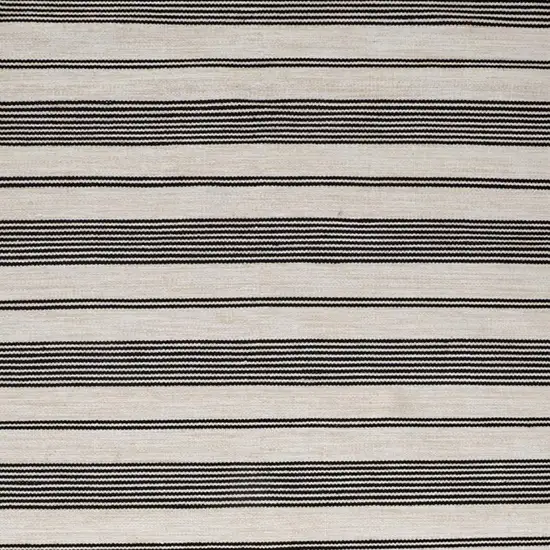 Black And White Striped Hand Woven Area Rug Photo 2