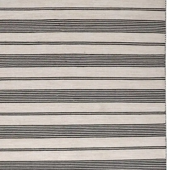 Black And White Striped Hand Woven Area Rug Photo 4