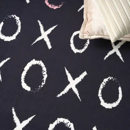 Black And White XOXO Youthful Washable Area Rug Photo 9