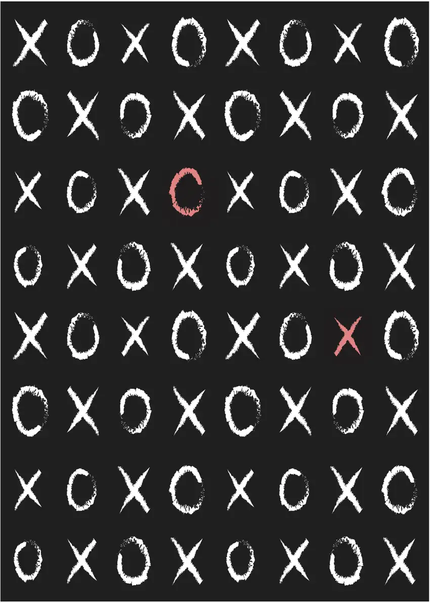 Black And White XOXO Youthful Washable Area Rug Photo 2