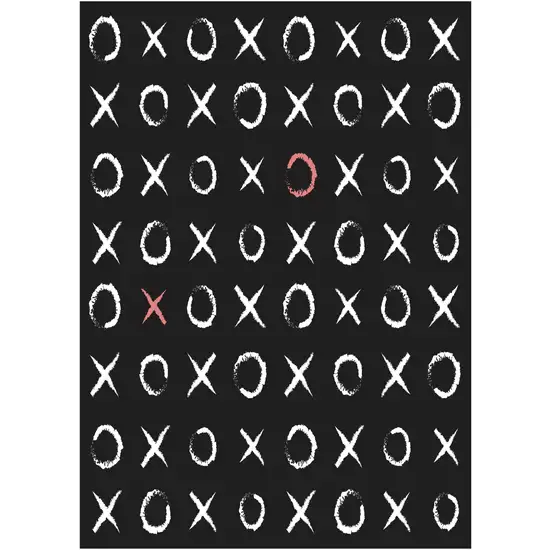 Black And White XOXO Youthful Washable Area Rug Photo 7