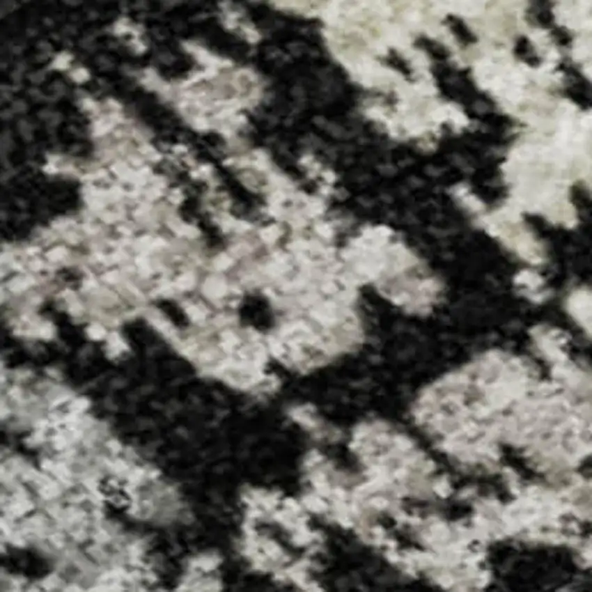 Black Beige And Gray Striped Washable Area Rug With UV Protection Photo 3