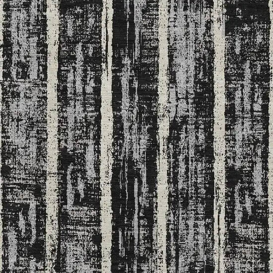 Black Beige And Gray Striped Washable Area Rug With UV Protection Photo 3