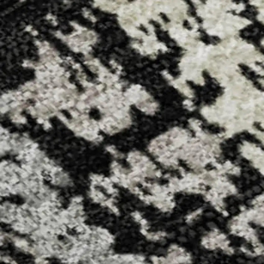 Black Beige And Gray Striped Washable Area Rug With UV Protection Photo 3