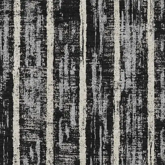 Black Beige And Gray Striped Washable Area Rug With UV Protection Photo 3