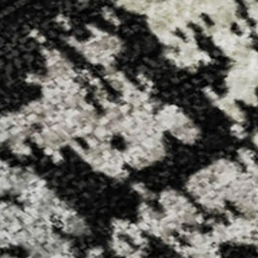 Black Beige And Gray Striped Washable Area Rug With UV Protection Photo 3