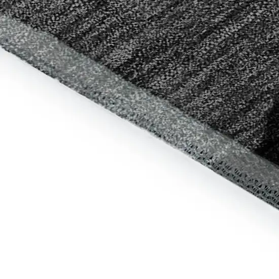 Black Beige And Silver Striped Washable Area Rug With UV Protection Photo 4