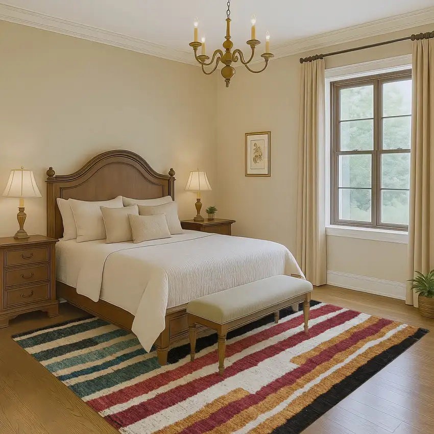 Black Blue And Copper Striped Washable Area Rug With UV Protection Photo 5