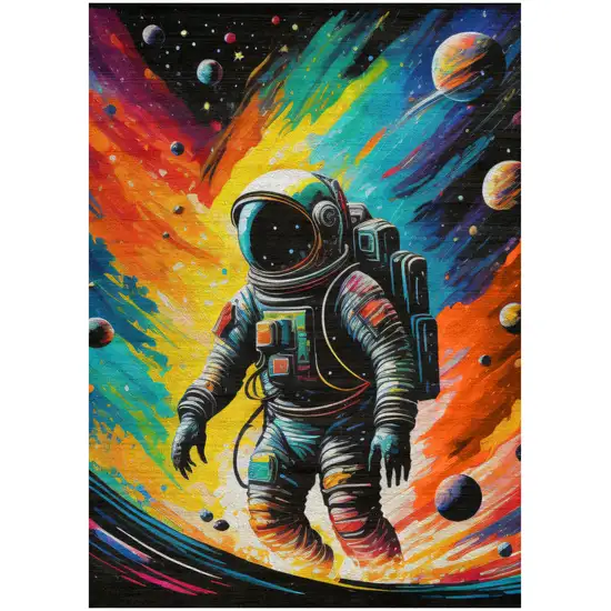 Black Blue And Orange Spaceman Youthful Washable Area Rug Photo 3