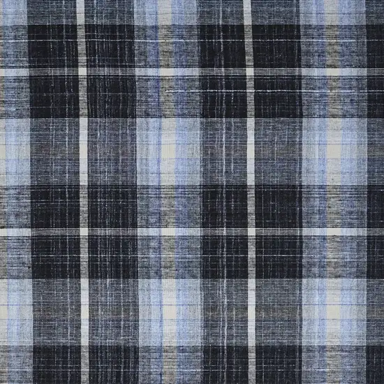 Black Blue And White Abstract Hand Woven Stain Resistant Area Rug Photo 9