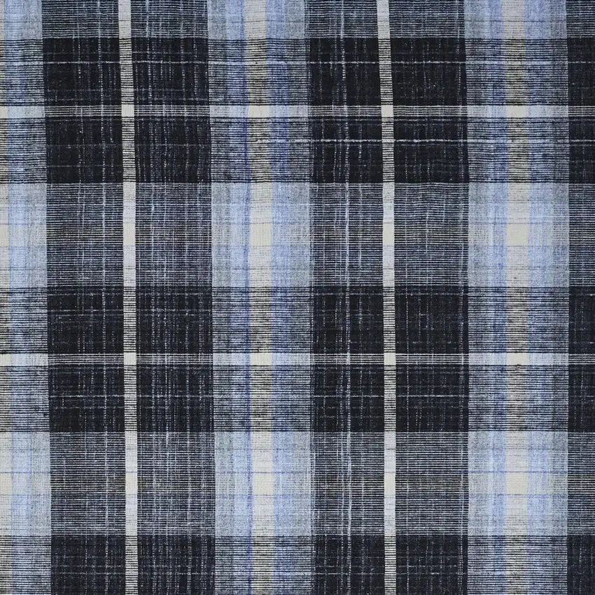 Black Blue And White Abstract Hand Woven Stain Resistant Area Rug Photo 9