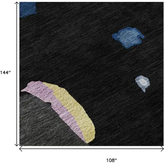 Black Blue Yellow And Pink Abstract Washable Area Rug With UV Protection Photo 9