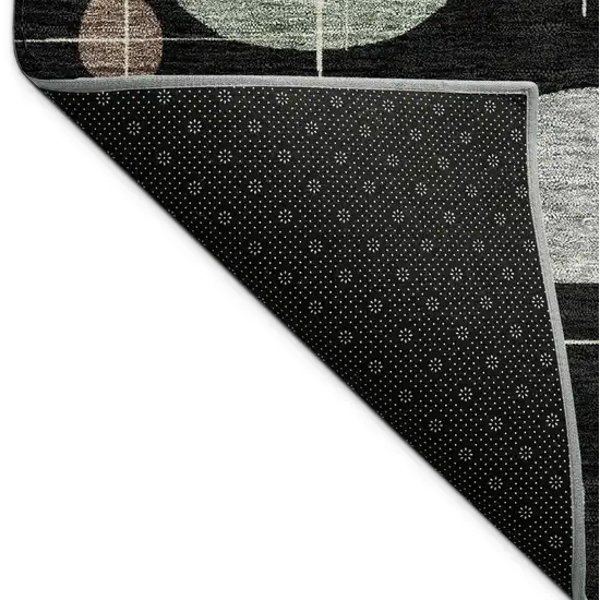 Black Brown And Gray Geometric Washable Indoor Outdoor Area Rug Photo 9