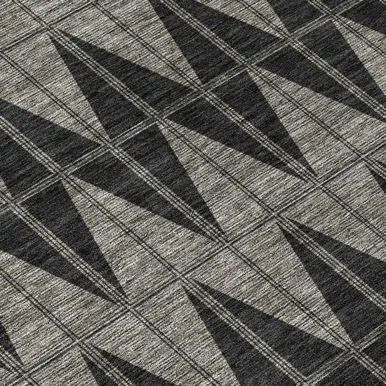 Black Brown And Gray Geometric Washable Indoor Outdoor Area Rug Photo 6