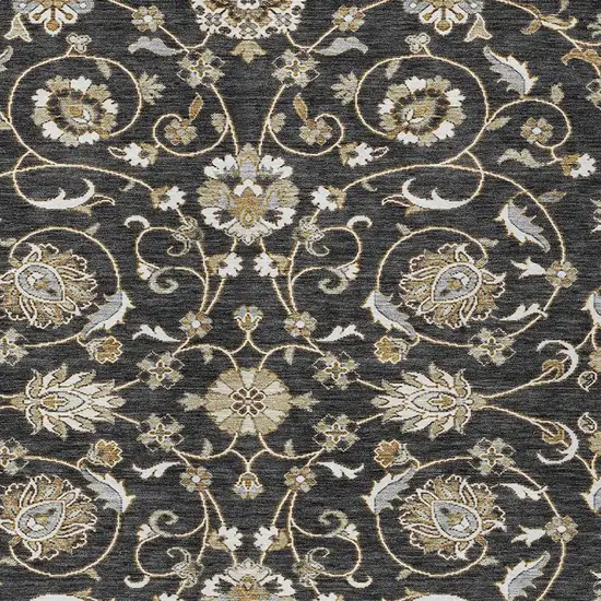 Black Brown And Ivory Moroccan Washable Indoor Outdoor Area Rug Photo 6