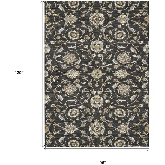 Black Brown And Ivory Moroccan Washable Indoor Outdoor Area Rug Photo 8